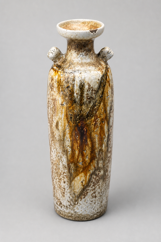 Crackle Amber-Flow Neck Vase